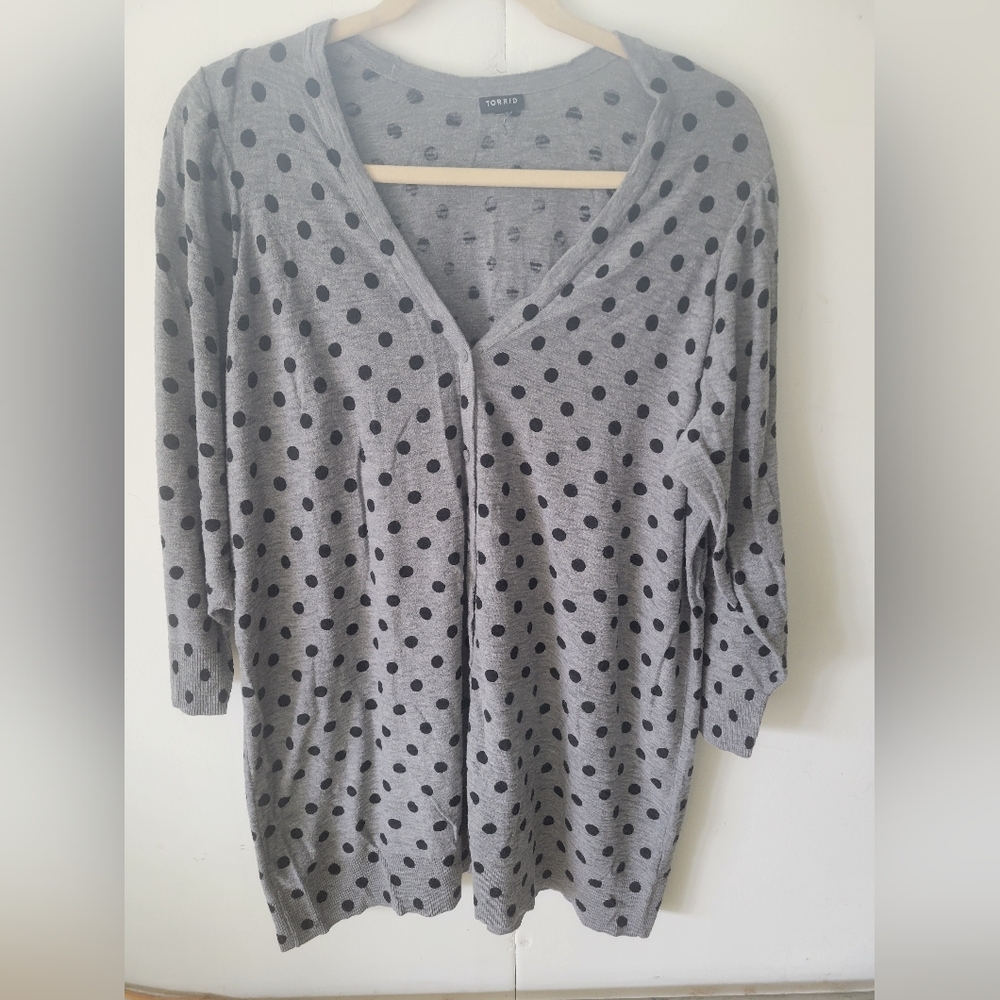 Torrid button down polka dot cardigan